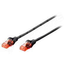 DK-1512-020BL / UTP patch kábel, U/UTP, CAT5E, CCA, sodrat, PVC, fekete, 26AWG, 2m (DK-1512-020/BL / DIGITUS)