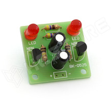 BK-0525 / Astabil multivibrátor, LED-es tranzisztoros villogó KIT, 3-9VDC (BK-0525 / BK-KITS)