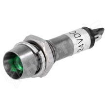 IND8-24G-B / Ellenőrző lámpa, LED, homorú, 24V DC, Ø8.2mm, IP40, fém, zöld (IND8-24G-B)
