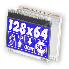 EADOGM128B-6 / Grafikus LCD kijelző, STN Negatív, kék, 128x64 ChipOnGlass (EA DOGM128B-6 / ELECTRONIC ASSEMBLY)