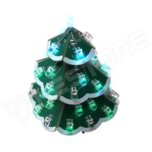 MUSIC-TREE-3D-KIT, Zenélő 3D karácsonyfa KIT, színes, microUSB, SMD IC-vel