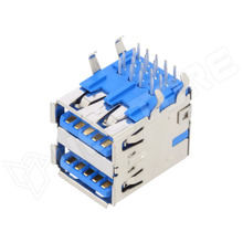 48406-0003 / Csatlakozó, USB-A x2, aljzat, 90°, 9P, THT (48406-0003 / MOLEX)