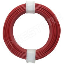 105-0 / Vezeték, tömör, huzal, Cu, 1 x 0.2mm2, PVC, piros, 10m/tekercs (105-0 / DONAU ELEKTRONIK)