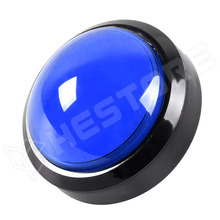 DOME-BTN-100-BL / Nyomógomb, Dóm, 100mm, LED világítás, 12V DC, műanyag, kék
