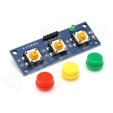 TACTS-12MOD-3CH / Nyomógomb modul gomb sapkával, 3 csatorna, 3.5...5V DC