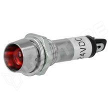 IND8-24R-B / Ellenőrző lámpa, LED, homorú, 24V DC, Ø8.2mm, IP40, fém, piros (IND8-24R-B)