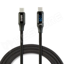 H55552BK-1 / Adatkábel, USB-C / USB-C, teljesítmény kijelzéssel, fekete, 3A, 60W, 1m (55552BK-1 / DELIGHT)