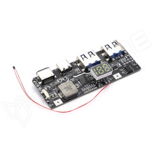 PWRMOD-QC4-B / Powerbank module, QC4, PD3.0, 22.5W, 5 portos, USB-A, USB-C, micro USB, Lightning, 3 digites, 7 szegmenses LED kijelző