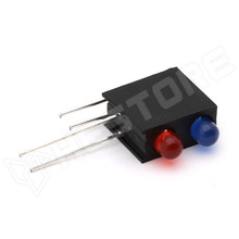 GH-3MM-2-BL-RD / Dupla LED foglalat, 90°,2 x 3mm LED-el, kék-piros (GH-3MM2SUBSUR/530-Z)