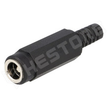 NEK-J210 / DC tápegység csatlakozó, lengő dugó, apa, 5.5 / 2.1mm, 500mA, egyenes, forrasztható (NEK/J 210 / LUMBERG)