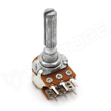 PDB182-K230K-104B / Potenciométer, 6mm tengely, sztereo, középállású, lineáris, 100kΩ (BOURNS)