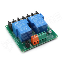 RELC-2CH-UNI-H/L-12V / Univerzális 12V relé modul, 2 csatorna, optocsatolóval, vezérlő jel: Opcionális (jumper)