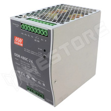 DDR-480C-24 / Tápegység, állandó feszültségű, buck-boost, 24V DC, 20A, 33,6...67,2V DC, 480W, DIN sínre (DDR-480C-24 / MEAN WELL)