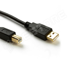 JM-USBAB/1-BK / USB 2.0 kábel, 1 m, aranyozott, duplán árnyékolt, Cu ér