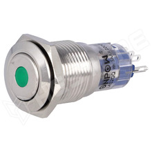 V16-21D-24G-S IP67 / Nyomókapcsoló, vandálbiztos, ON-ON, SPDT, Ø16mm, zöld (ONPOW)