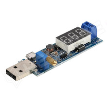 USB-PSU-STEP-UP / USB 1.2...24V step up modul, feszültség kijelzéssel (HW-132)