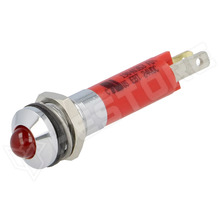 CML-5RD-24V / Ellenőrző lámpa, LED, domború, kiálló, 24V DC, Ø8mm, IP67, fém, műanyag, piros (19040353 / CML INNOVATIVE TECHNOLOGIES)