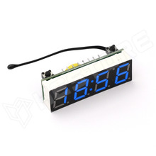 RX8025T-CVT-BL / LED-es óra, feszültség- és hőmérő modul, RX8025T / DS3231 RTC, kék LED kijelző