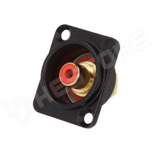 NF2D-B-2 / RCA aljzat, beépíthető, lemezre, süllyesztett galléros, aranyozott, piros (NF2D-B-2 / NEUTRIK)