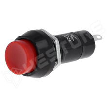 PBS-11B-RD / Nyomógomb, nyomó, OFF-(ON), SPST-NO, panelre, Ø12mm, 1A / 250V AC