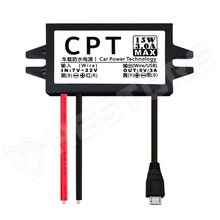 CPT12-5V-USB-MICRO-M / DC-DC step down modul, 7...22V DC to 5V DC, 3A, 15W, vízálló, kimenet: egyenes USB-micro dugó
