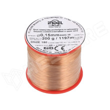 DN2E0.15-200G / Tekercselő huzal, duplán zománcozott réz, Ø0.15mm, 1197m, 0.2kg (DN2E0,15-200G / INDEL)