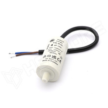 4uF / 425V / Motor kondenzátor, motorokhoz, üzemi, 4µF, 425V AC, Ø28x55mm, vezetékek 250mm (416100614 / DUCATI ENERGIA)