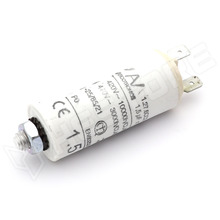 1,5uF 400/450VAC / Motor kondenzátor, motorokhoz, indító, 1.5µF, 420V AC, Ø25x56.5mm, 6.3mm-es csatlakozó (KEMET)