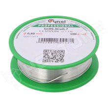 SN99C-0.8/0.1 / Ólommentes forrasztóón, 0.8mm/0.1kg, Sn99.3Cu0.7 (SN99C-0.8/0.1 / CYNEL)