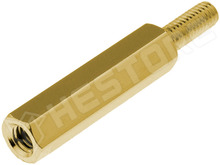 DZ-M4-KB-2006 / Réz távtartó, KB típus, M4, 20mm+6mm