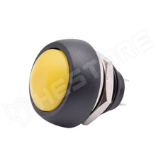 PBS-33B-YE / Nyomógomb, nyomó, OFF-(ON), SPST-NO, panelre, Ø12mm, 3A / 250V AC