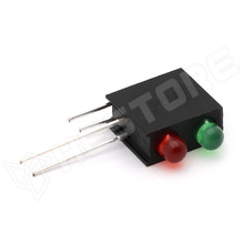GH-3MM-2-GN-RD / Dupla LED foglalat, 90°,2 x 3mm LED-el, zöld-piros (GH-3MM2SUGSUR/530-Z)