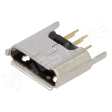 USB3131-30-0230-A / Csatlakozó aljzat, USB B micro, egyenes, álló, THT, 5pin, USB 2.0 (USB3131-30-0230-A / Global Connector Technology (GCT))