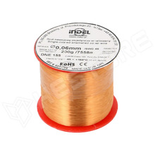 DNE0.06-200G / Tekercselő huzal, réz, szimplán zománcozott, 0.06mm, 200g (DNE0,06-200G / INDEL)