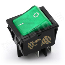 SX8211881E210000 / Kapcsoló, billenő, DPST, ON-OFF, 250V AC, 16A, zöld