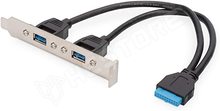 AK-300306-002-S / USB 3.0 alaplapi adapter, lemezre szerelt, USB A aljzat x2, 2x 10pin IDC (AK-300306-002-S / ASSMANN)