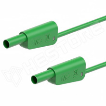 66.2010-10025 / Mérőkábel, 4mm szigetelt banándugó, kétoldalas, 1mm2, 1kV, 19A, 1m, zöld (66.2010-10025 / STÄUBLI)