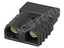 1130-0201-05 / Nagyáramú DC csatlakozó, vezeték-vezeték, hermafrodita dugó, 2P, préseléses, fekete (1130-0201-05 / ENCITECH)