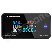 KWS-AC300-20A / Digitális feszültség-, áram-, teljesítmény-, fogyasztásmérő, 50...300V AC, 20A