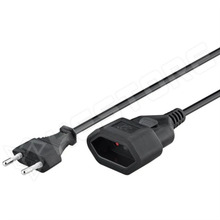 50508 / Hálózati hosszabbító, földeletlen, 2x0.75m2, fekete, 3m (Goobay)