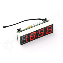 RX8025T-CVT-RD / LED-es óra, feszültség- és hőmérő modul, RX8025T / DS3231 RTC, piros LED kijelző