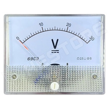 69C9-DC30V / Panelműszer, analóg feszültségmérő, Deprez, 80x64x61mm, 0...30V DC