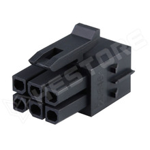 MX-206461-0600, Micro-Fit+, csatlakozó dugó, anya, THT, 3.00mm, 2x3 pólus, fekete (2064610600 / MOLEX)