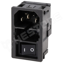 KM00.1205.11 / AC beépíthető csatlakozó aljzat, IEC C14, biztosíték fiók fogadóval és kapcsolóval (KM00.1205.11 / SCHURTER)