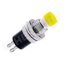 PBS-110-NO-YE / Nyomógomb, Ø7mm, 250V AC/1A, SPST-NO, OFF-(ON), 1 stabil pozíció, sárga