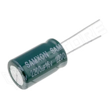 EGF228M1CI20RRSMP / Kondenzátor, elektrolit, 2200µF, 16V DC, 5mm, alacsony impendancia, Ø12.5x20mm, -40...105°C (EGF228M1CI20RRSMP / SAMXON)