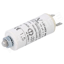 1,5uF 470V AC / Motor kondenzátor, motorokhoz, üzemi, 1.5µF, 470V AC, Ø25x56.5mm, csatlakozók 6,3x0,8mm (C274AC24150AA0J / KEMET)