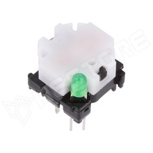 6425.4131 / Nyomógomb, billentyűzet, OFF-(ON), SPST-NO, THT, zöld LED (6425.4131 / Marquardt)