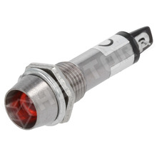 IND8-12R-B / Ellenőrző lámpa, LED, homorú, 12V DC, Ø8.2mm, IP40, fém, piros (IND8-12R-B)