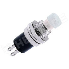 PBS-110-NC-WH / Nyomógomb, Ø7mm, 250V AC/1A, SPST-NC, ON-(OFF), 1 stabil pozíció, fehér